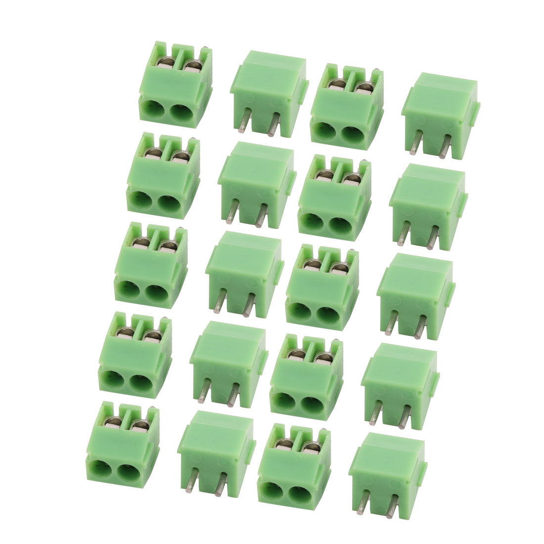 uxcell Uxcell 20PCS 300V 10A 3.50mm Pitch 2P Male PCB Screw Terminal Block Connector Green
