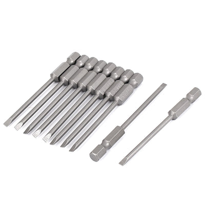 Harfington Uxcell 1/4"x75mmx3mm Hex Shank Magnetic Slotted Screwdriver Bits 10pcs
