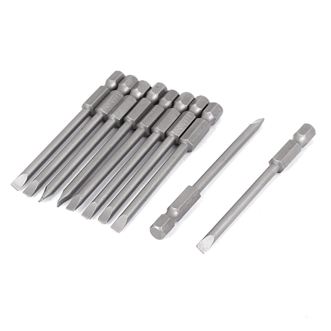 Uxcell Uxcell 1/4"x50mmx2.5mm Hex Shank Magnetic Slotted Screwdriver Bits 10pcs