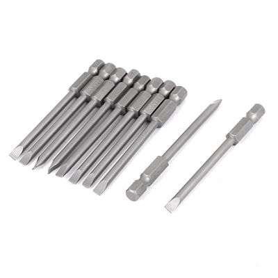 Harfington Uxcell 1/4"x50mmx2.5mm Hex Shank Magnetic Slotted Screwdriver Bits 10pcs