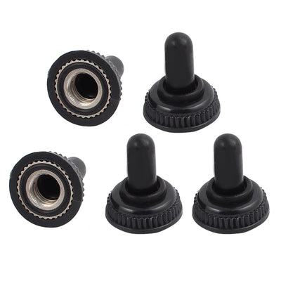 Harfington Uxcell Mini M6 Thread Toggle Switch Waterproof Rubber Cover Cap Boot Black 5pcs
