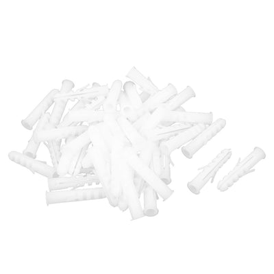 uxcell Uxcell M8x40mm Plastic Anchor Expansion Nail Wall Screw White 50pcs