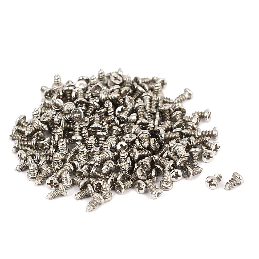 Uxcell Uxcell M1.5x3mm Thread Nickel Plated Phillips Round Head Self Tapping Screws 200pcs