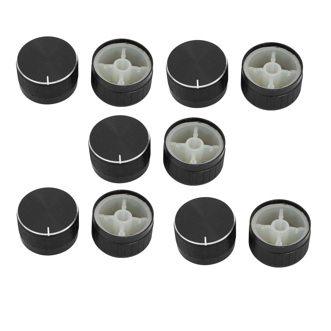 uxcell Uxcell 10pcs 6mm Hole Dia Round Potentiometer Lamp Dimmer Rotary Switch Knob Control Cap Black