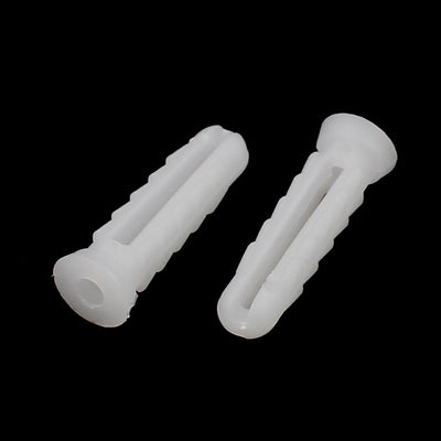Harfington Uxcell 6mm x 25mm Plastic Expansion Nail Plugs Wall Anchor Screw White 50pcs