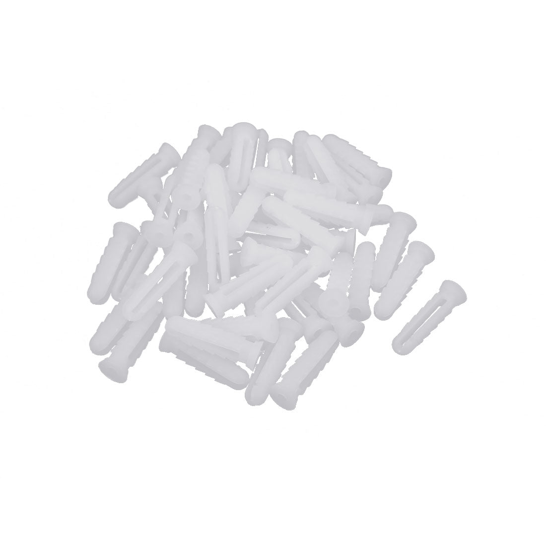 uxcell Uxcell 6mm x 25mm Plastic Expansion Nail Plugs Wall Anchor Screw White 50pcs