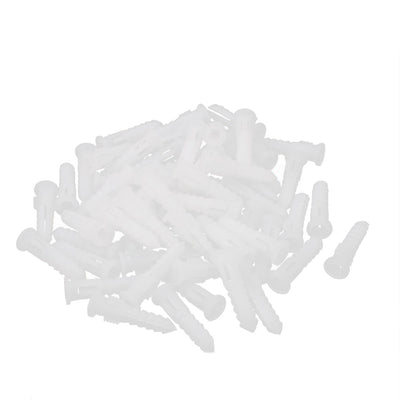 Harfington Uxcell Plastic Wall Mounted Screws Anchor Expansion Nails White 6x30mm 60pcs