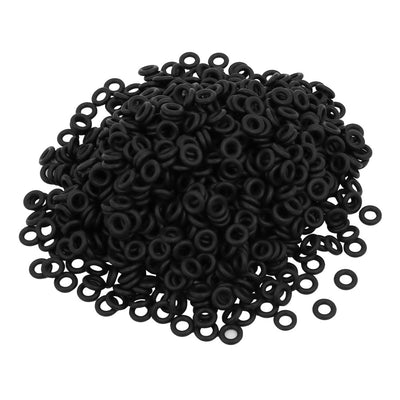 Harfington Uxcell 1000Pcs Black 6 x 1.5mm Industrial Flexible Rubber O Ring Oil Sealing Grommets