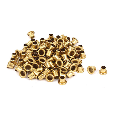 Harfington Uxcell PCB Circuit Board Brass Plated 4mm x 4mm Through Hole Rivets Hollow 100pcs