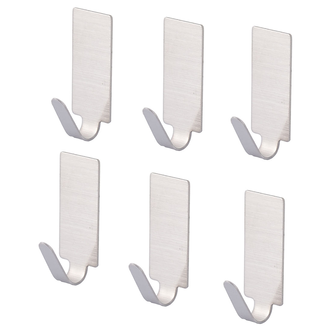 uxcell Uxcell Home Bathroom Bedroom Kitchen Stainless Steel Self Adhesive Wall Hooks Hanger 6pcs
