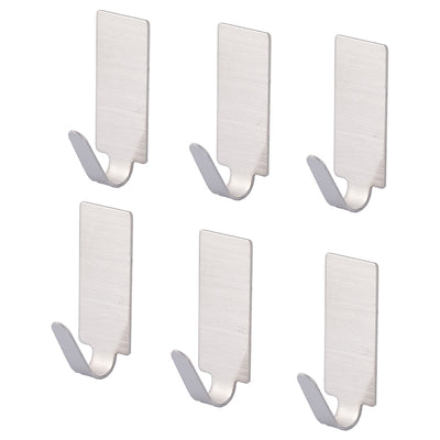 Harfington Uxcell Home Bathroom Bedroom Kitchen Stainless Steel Self Adhesive Wall Hooks Hanger 6pcs