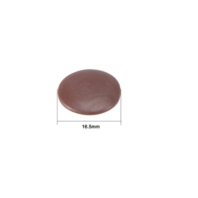 Harfington Uxcell 16.5mm Dia Round Shape Plastic Phillips Screw Cap Cover Dark Brown 40pcs