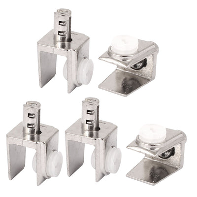 Harfington Uxcell 3mm-8mm Thickness Alloy Bathroom Shelf Glass Clip Clamp Bracket Support 5pcs