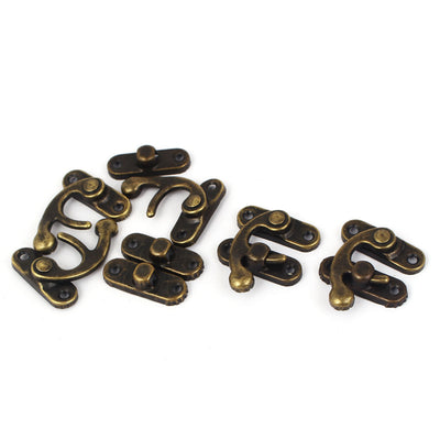 Harfington Uxcell Jewelry Case Gift Box Lock Latch Buckle Clasp 32x27mm Bronze Tone 5pcs