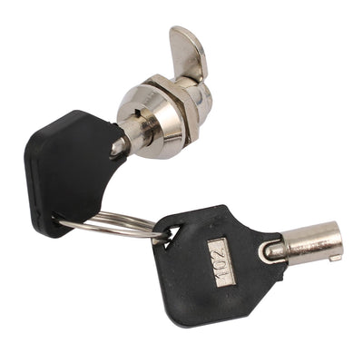 Harfington Uxcell 2pcs Closet Door Drawer Metal Panel Tubular Cam Lock Locker Silver Tone w 4 Keys