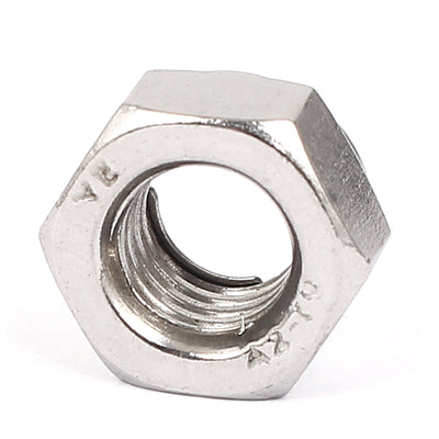 Harfington Uxcell M4 304 Stainless Steel Self-Locking Metal Insert Hex Lock Nuts 10pcs