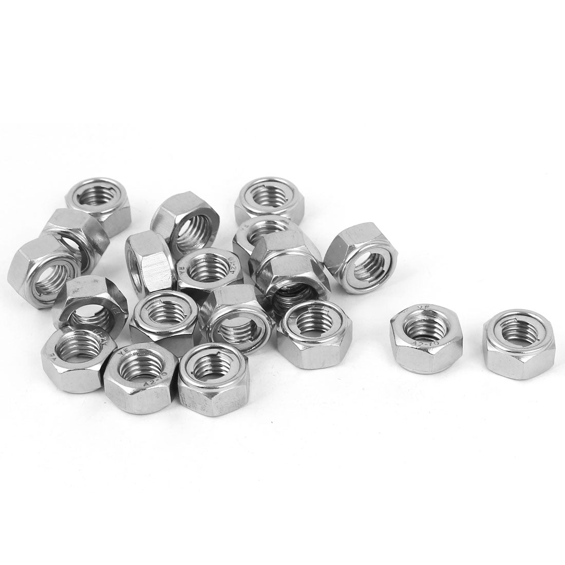 uxcell Uxcell M8 304 Stainless Steel Self-Locking Metal Insert Hex Lock Nut 20pcs
