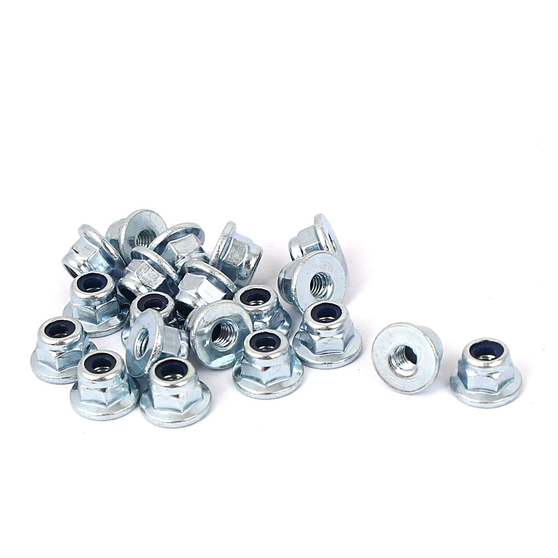 uxcell Uxcell M3 Metric Carbon Steel Hex Flange  Lock Nut 20pcs