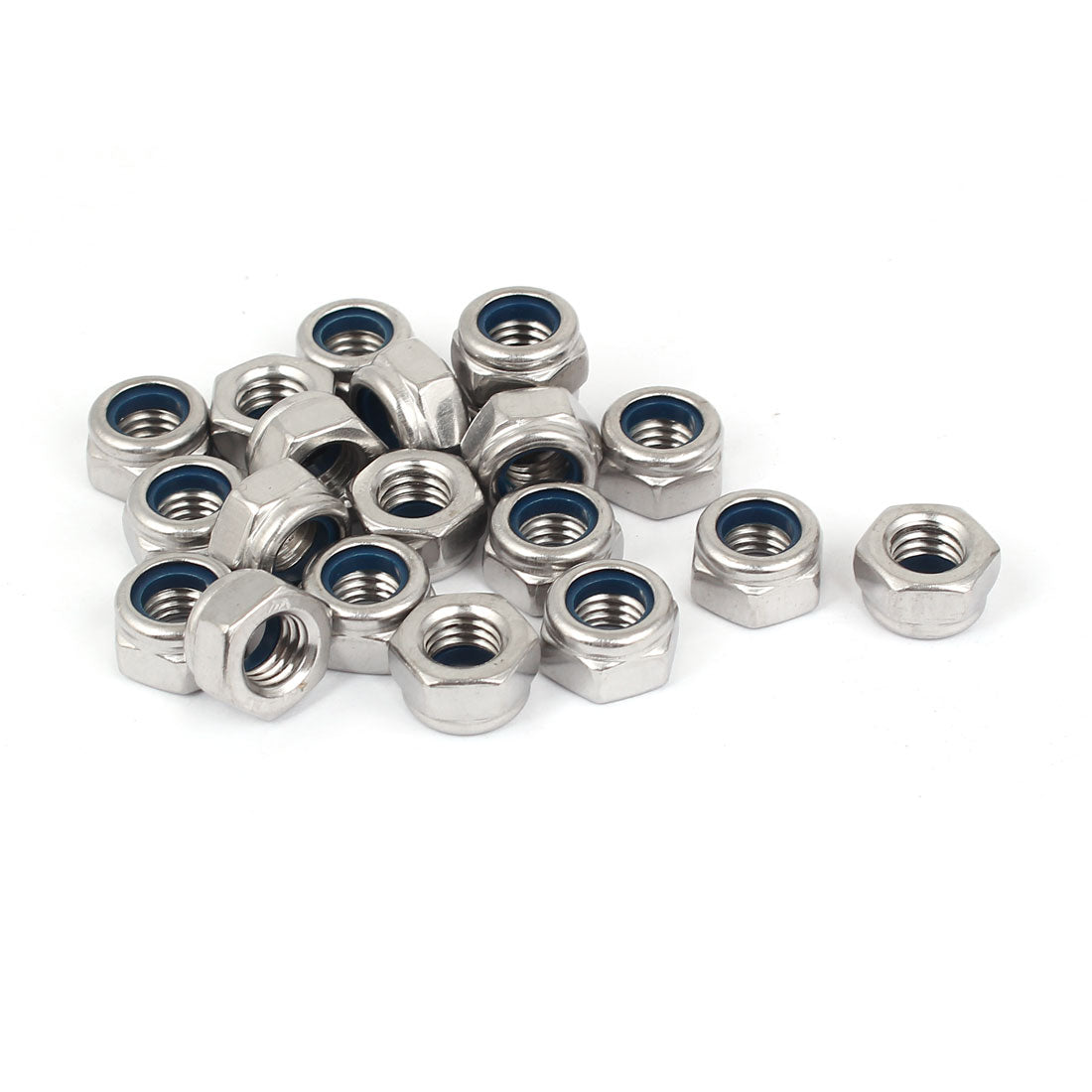 Uxcell Uxcell M8 304 Stainless Steel Nylock Self-Locking Nylon Insert Hex Lock Nuts 20pcs