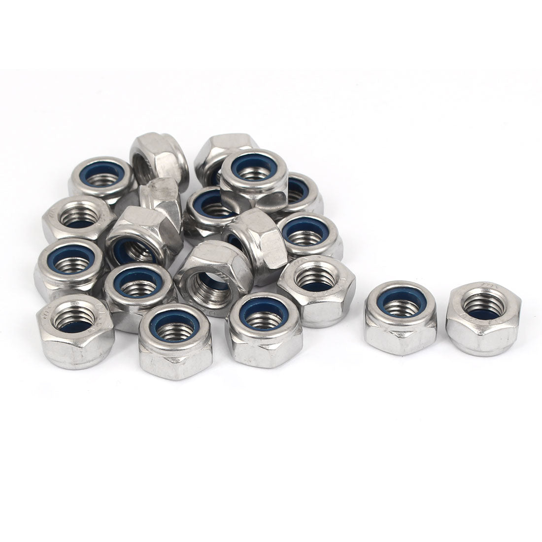 uxcell Uxcell M10 304 Stainless Steel Self-Locking Nylon Insert Hex Lock Nuts 20pcs