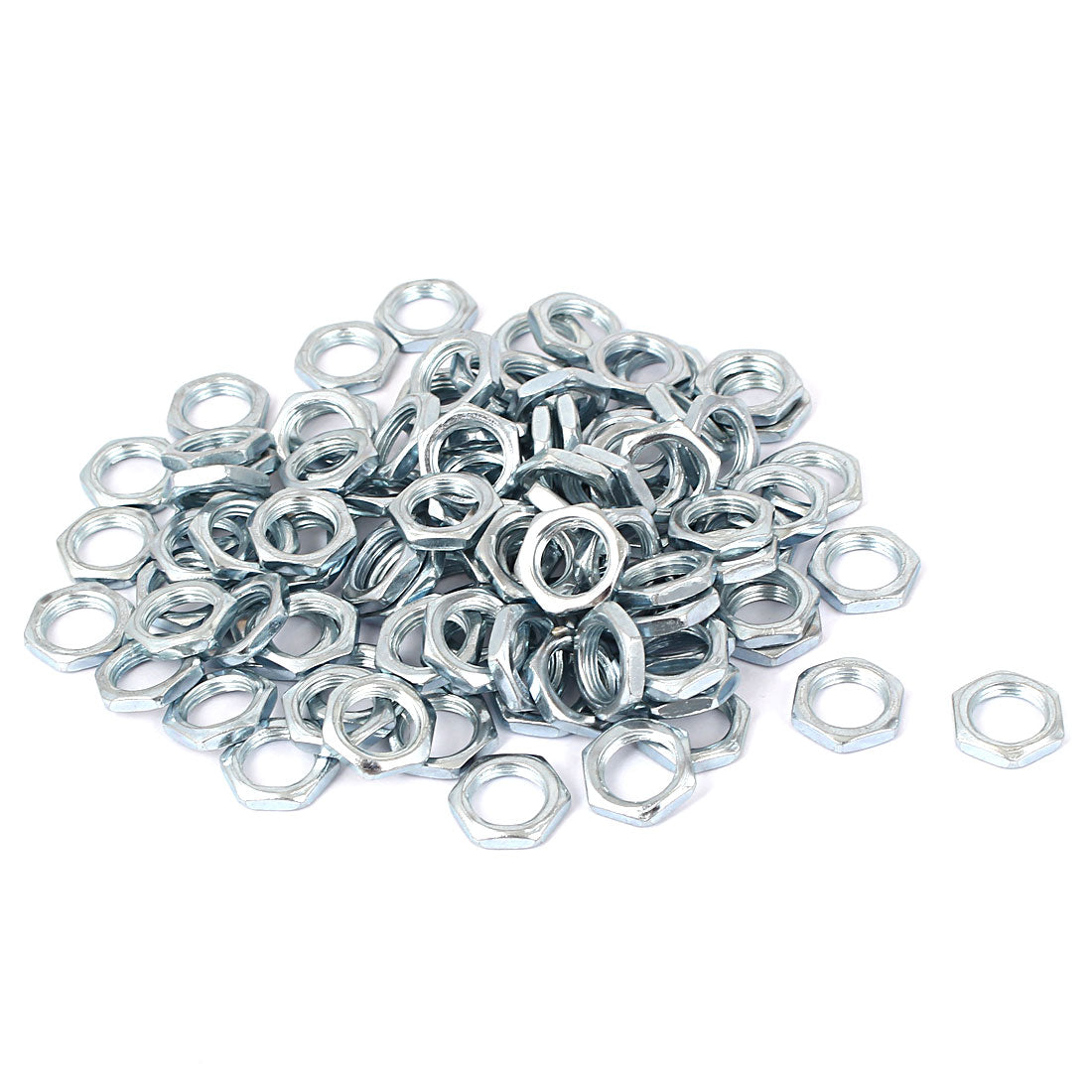 uxcell Uxcell M10x0.75x3mm Zinc Plated Hex Nuts Fastener 100pcs for Screws Bolts