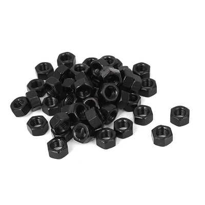 Harfington Uxcell M5 Carbon Steel Grade 8 Hexagon Hex Nut Black 50pcs
