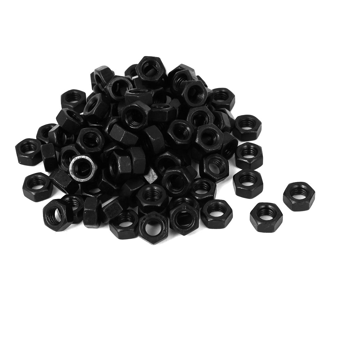 Uxcell Uxcell M6 Carbon Steel Grade 8 Hexagon Hex Nut Black 100pcs