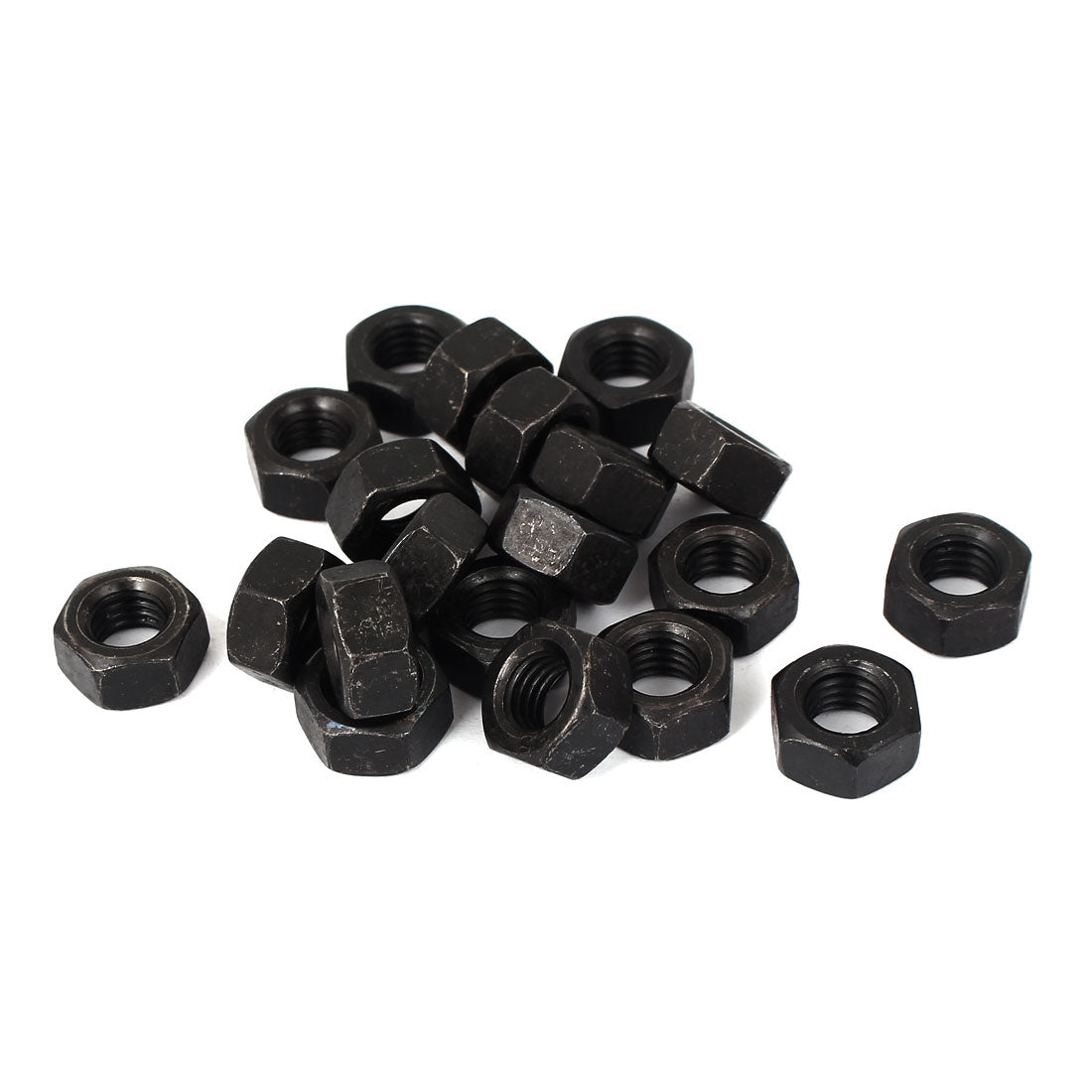 uxcell Uxcell M10 Carbon Steel Grade 8 Hexagon Hex Nut Black 20pcs