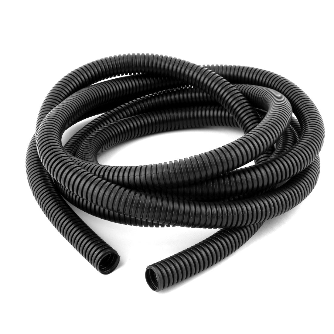 uxcell Uxcell 2.9 M 14.5 x 18 mm PVC Flexible Corrugated Conduit Tube for Garden,Office Black