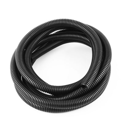 Harfington Uxcell 3.8 M 16 x 20 mm PVC Flexible Corrugated Conduit Tube for Garden,Office Black