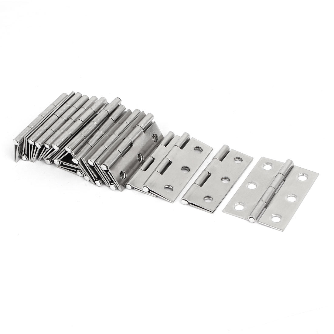 uxcell Uxcell Furniture Cabinet Door Stainless Steel 6-hole Hinges 2" Length 20pcs