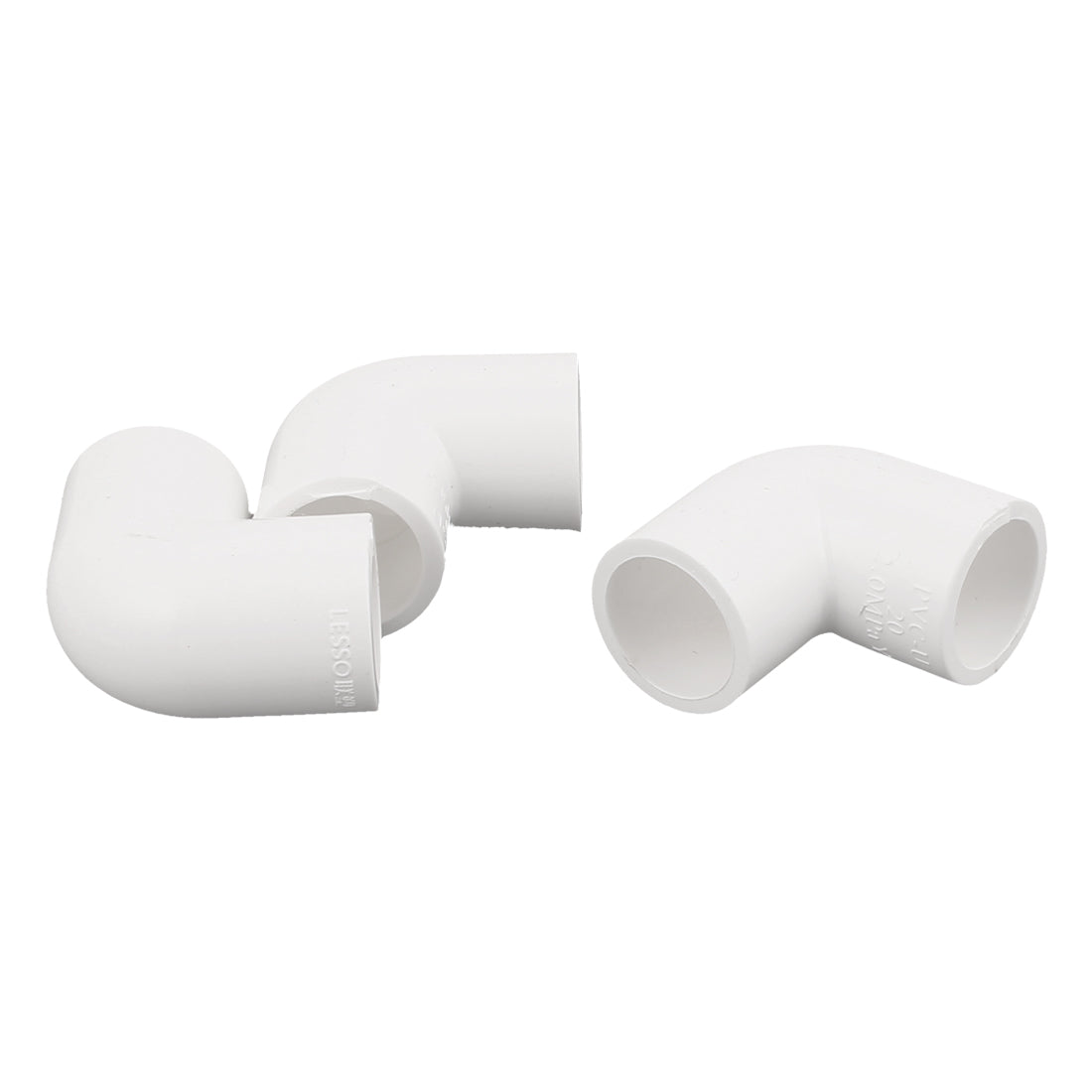 Uxcell Uxcell PVC-U 90 Degree Elbow 20mm Dia Drainage Pipe Adapter Connector White 3 Pcs