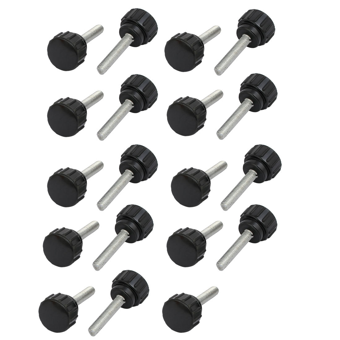 uxcell Uxcell M4 x 20mm Thread Screw On Round Head Knurled Clamping Knob 19pcs