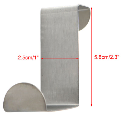Harfington Uxcell Household Metal Z Shaped Over Door Hooks Clothes Towel Hanger Holder Silver Tone 2 Pcs
