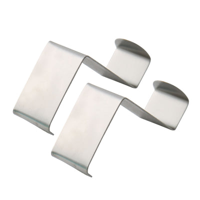Harfington Uxcell Household Metal Z Shaped Over Door Hooks Clothes Towel Hanger Holder Silver Tone 2 Pcs