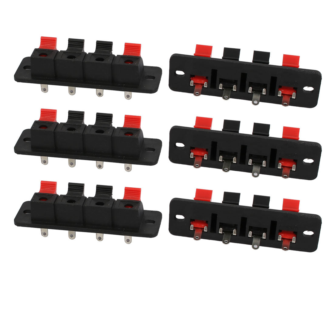 uxcell Uxcell 6pcs 4 Terminal 4 Position Spring Loaded Stereo Speaker Socket Connector Board