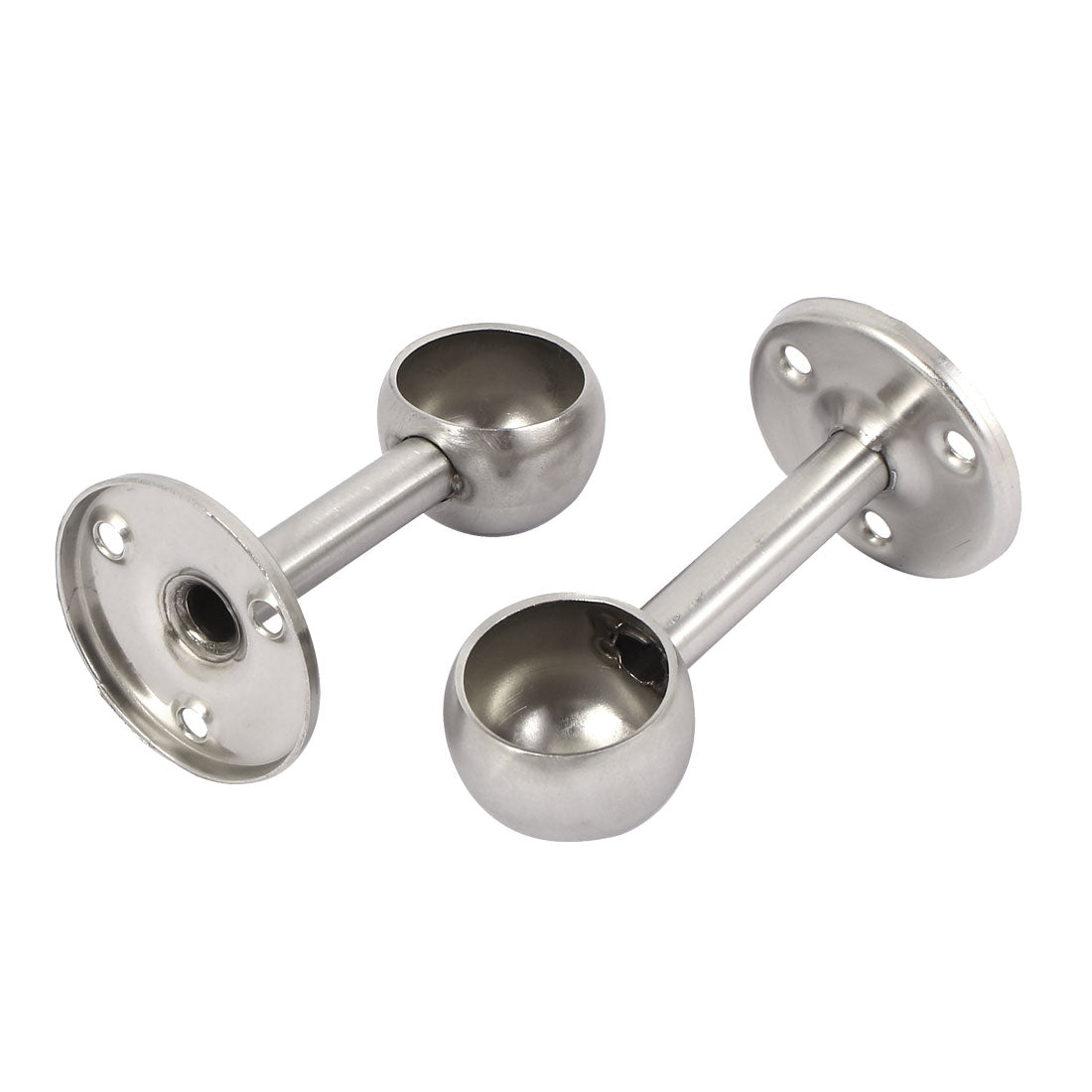 uxcell Uxcell 25mm Dia Stainless Steel Wardrobe Curtain Clothes Rail Lever Support Bracket 2pcs