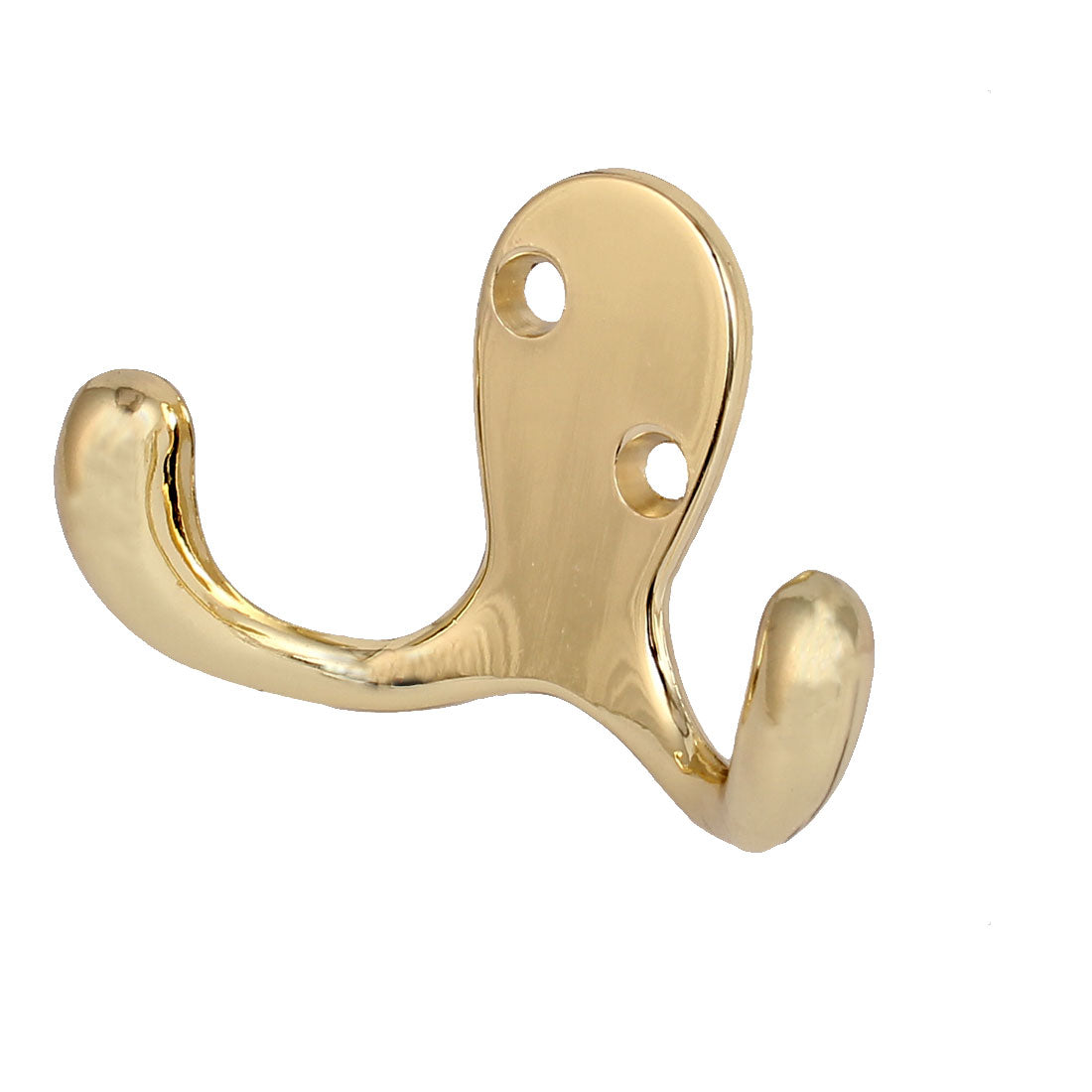 uxcell Uxcell Zinc Alloy Wall Mount Robe Coat Hat Double Hook Hanger Gold Tone