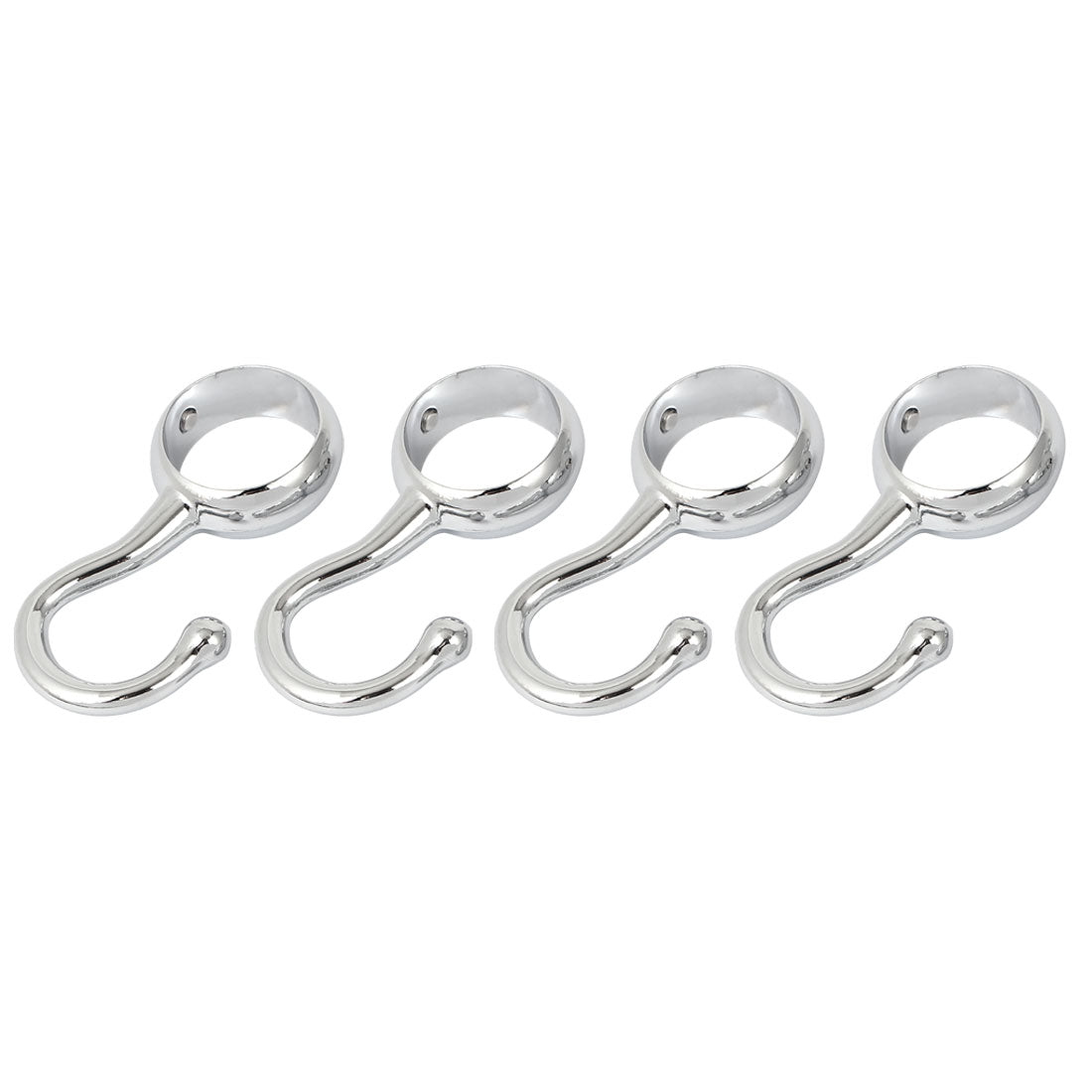uxcell Uxcell 25mm Dia Round Tube Wardrobe Hanging Clothes Garment Rail Hanger Hook 4pcs