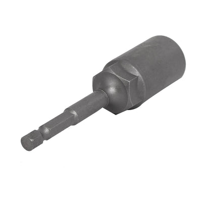 Harfington Uxcell 17mm Socket 1/4-inch Hex Shank 100mm Length Nut Drivers Adapter Drill Bit Gray