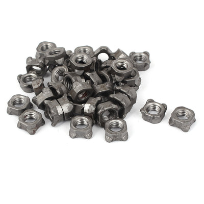 Harfington Uxcell Weld Nuts,M10 Square UNC Carbon Steel Machine Screw Gray 40Pcs