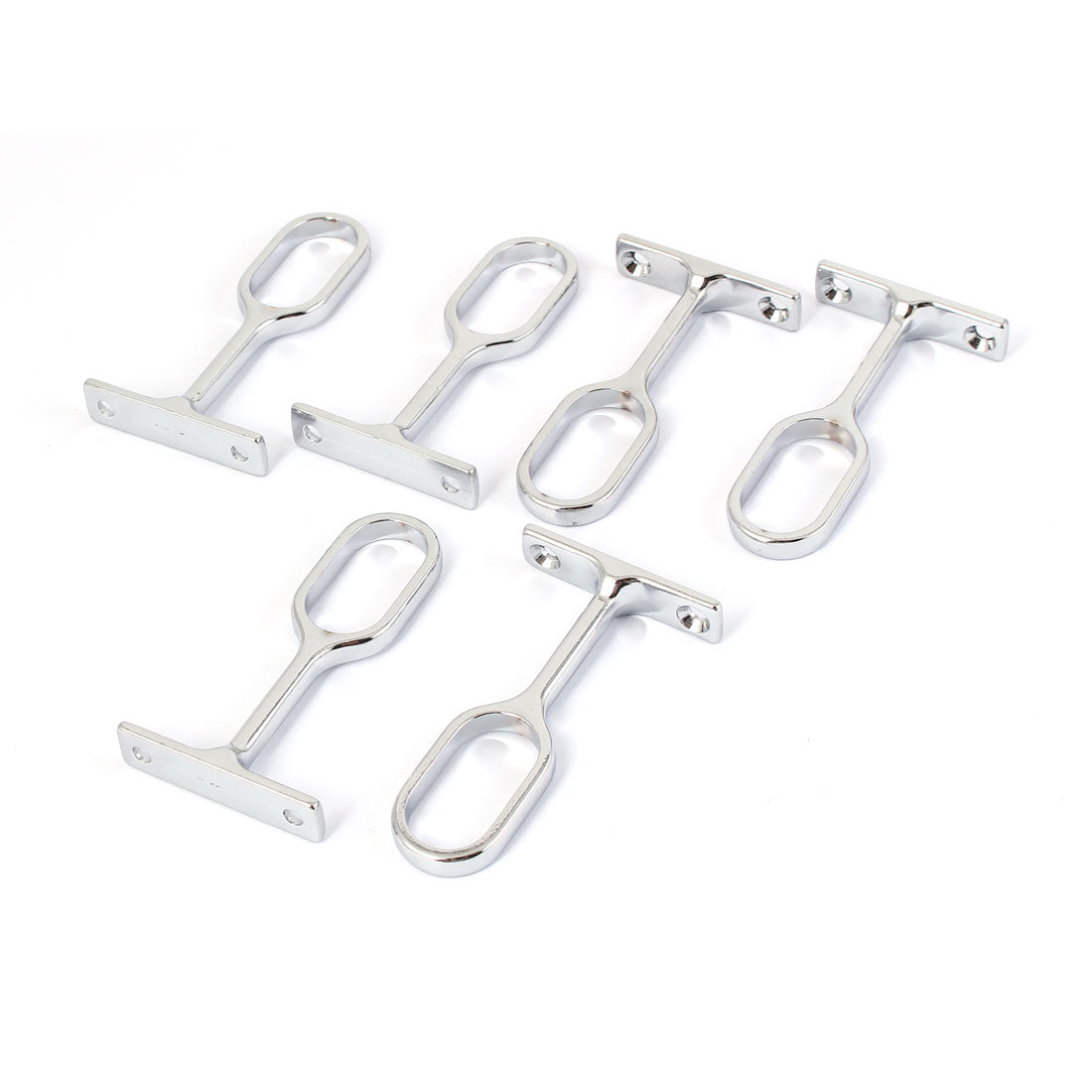 uxcell Uxcell Clothes Closet Rod Flange Holder Support Bracket 6PCS for 30mm x 16mm Oval Pipe