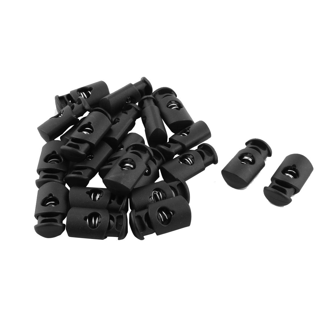 uxcell Uxcell Travel Cord Locks Spring Loaded Stopper Toggle Buckle Rope Clamp 22PCS