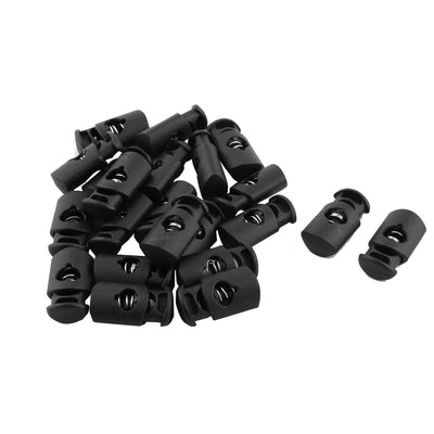 Harfington Uxcell Travel Cord Locks Spring Loaded Stopper Toggle Buckle Rope Clamp 22PCS