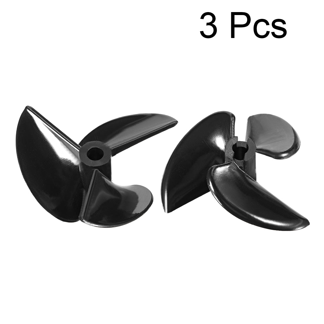 Uxcell RC Boat Propellers 3-Pack - 3.17mm Shaft 27mm Diameter 2-Vane Plastic Props