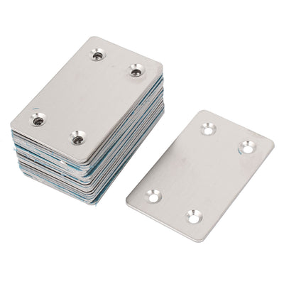 Harfington Uxcell 20pcs Metal Flat Straight Mending Plates Fixing Corner Brace 1.5mm Thickness