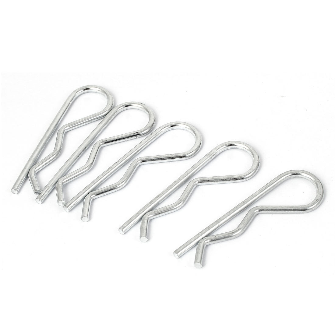 uxcell Uxcell 3mm x 66mm R-Clip Spring Locking Cotter Clip Pins Fastener Silver Tone 5 Pcs