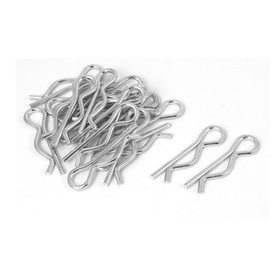 Harfington Uxcell 2.5mm x 45mm R-Clip Spring Locking Cotter Clip Pins Fastener Silver Tone20 Pcs