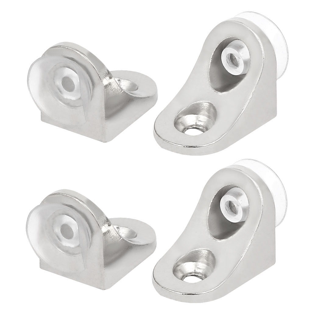 uxcell Uxcell Stainless Steel 90 Degree Angle Glass Shelf Support Fixing Clip Bracket 4pcs