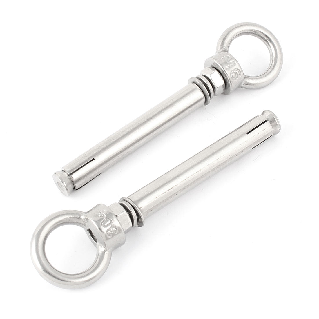 uxcell Uxcell M6 Stainless Steel Wire Rope Rawl Style Expanding Shield Anchor Eye Bolts 2pcs